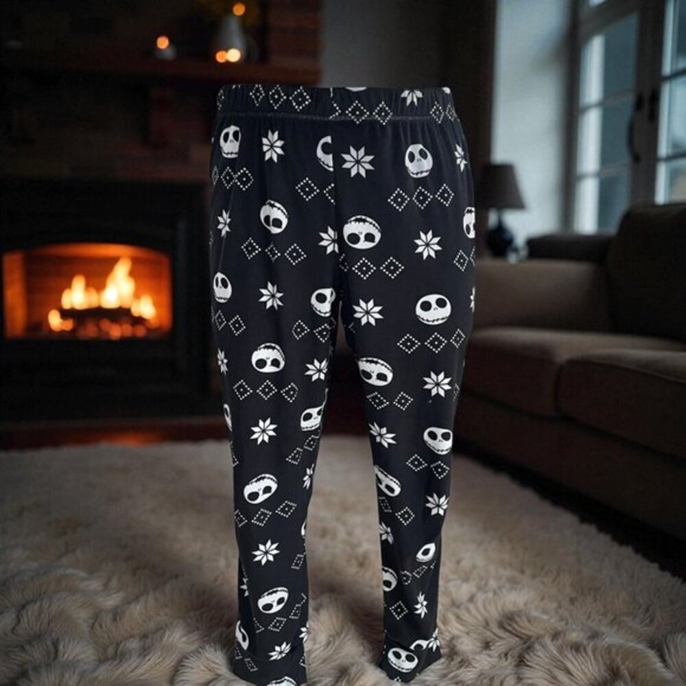 Disney Jack Skellington Sleep Pants‎ 2X Cozy Gothcore Christmas Loungewear
